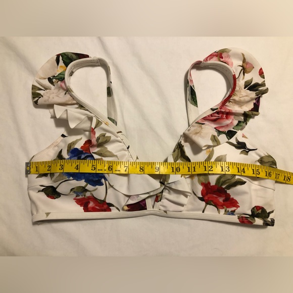 Floral & white, XXL, bikini top - Picture 5 of 7